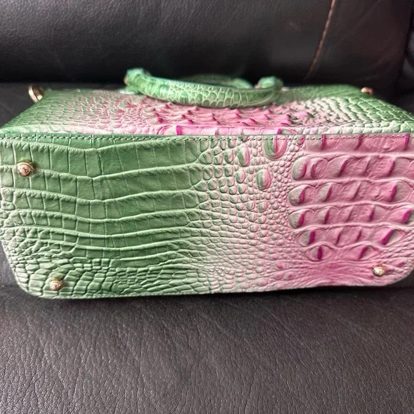 Brahmin Duxbury Medium Satchel Apple Blush Melbourne Leather 2 way cross body - Picture 7 of 10